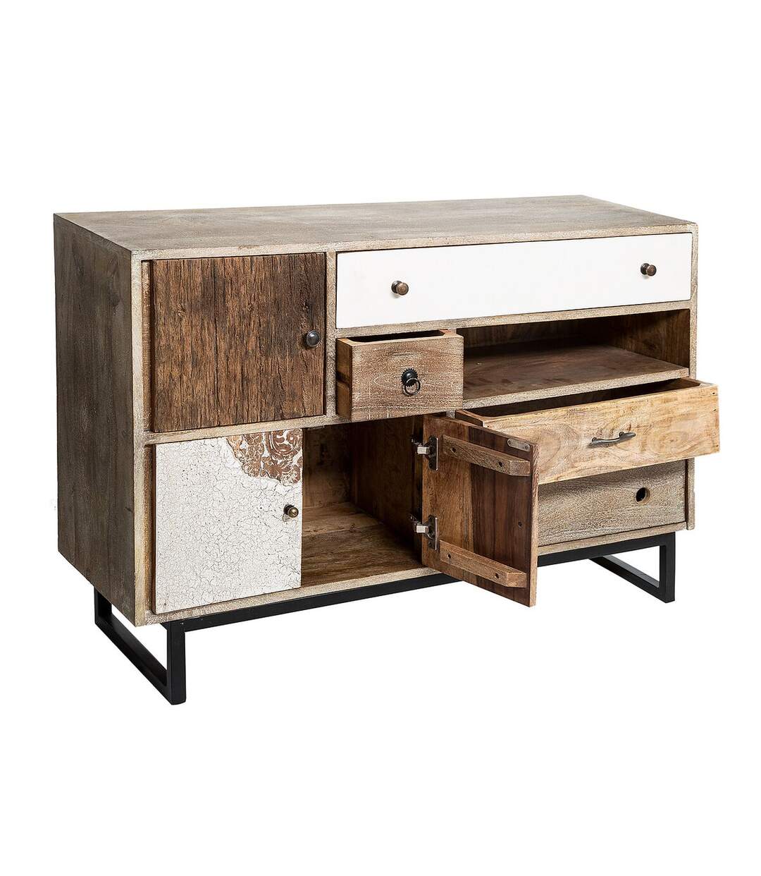Buffet 3 portes et 4 tiroirs Koval - Marron-2