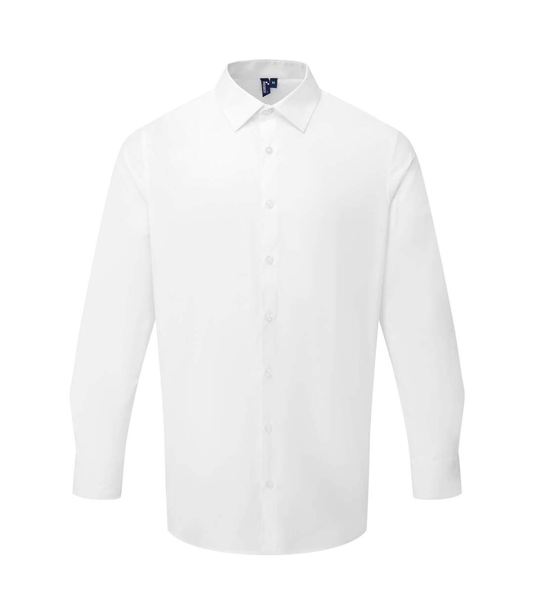 Mens poplin long-sleeve formal shirt blanc Premier-1