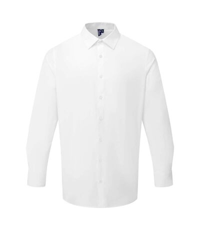 Mens poplin long-sleeve formal shirt blanc Premier