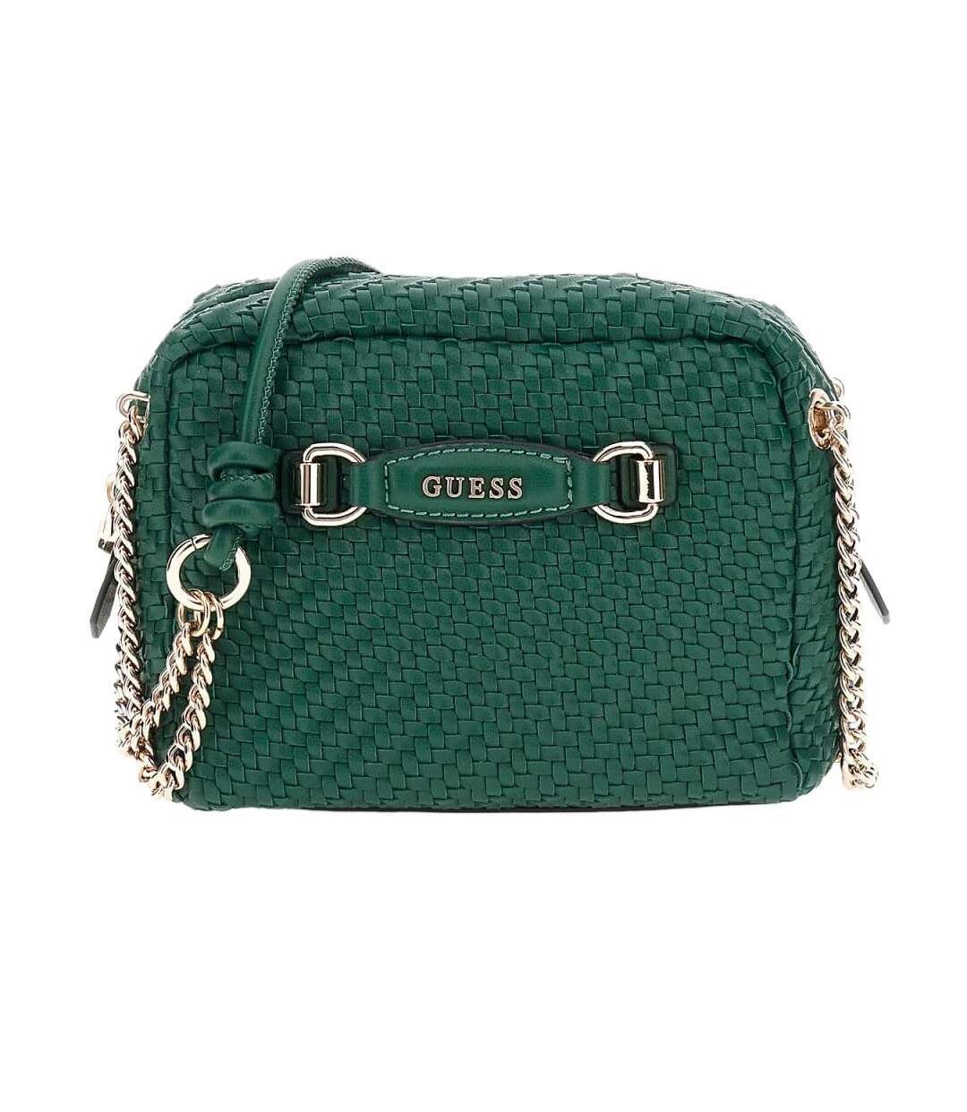 Sac à bandoulière vert femme guess francy camera-1