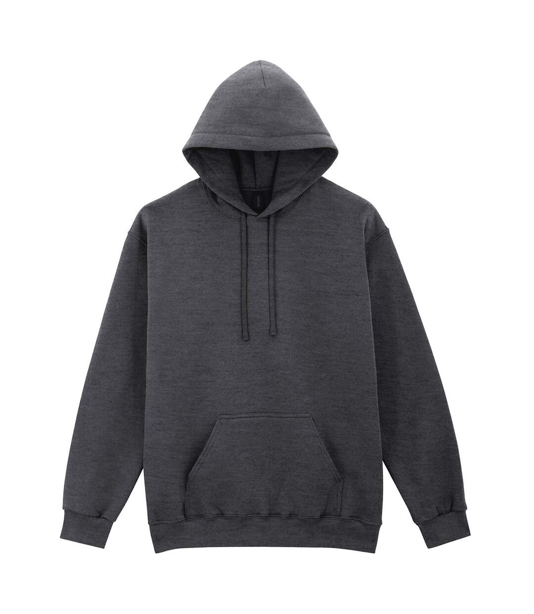 Unisex Adult Midweight Fleece Hoodie Heather Black Gildan-1