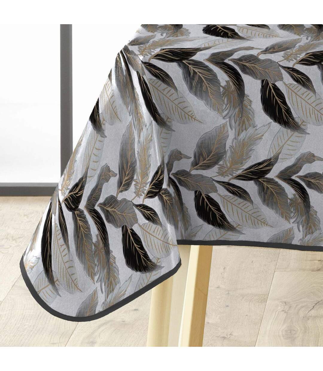 Nappe Toile Cirée Oralia 140x240cm Gris-2