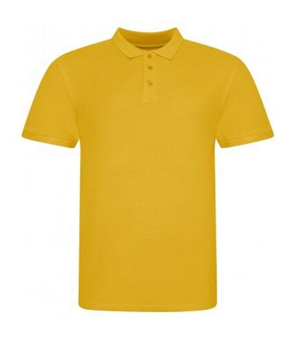 Awdis Mens Piqu Cotton Short-Sleeved Polo Shirt (Mustard Yellow) - UTPC4134