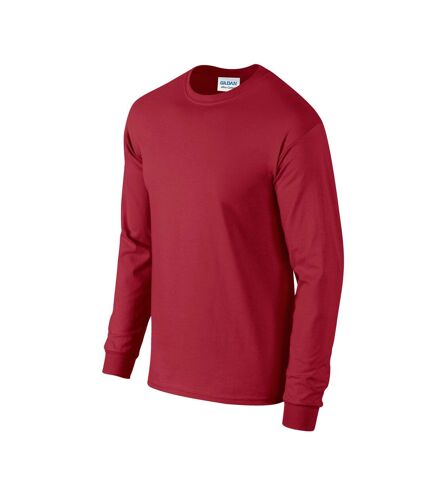 Gildan Unisex Adult Ultra Plain Cotton Long-Sleeved T-Shirt (Cardinal Red) - UTPC6430