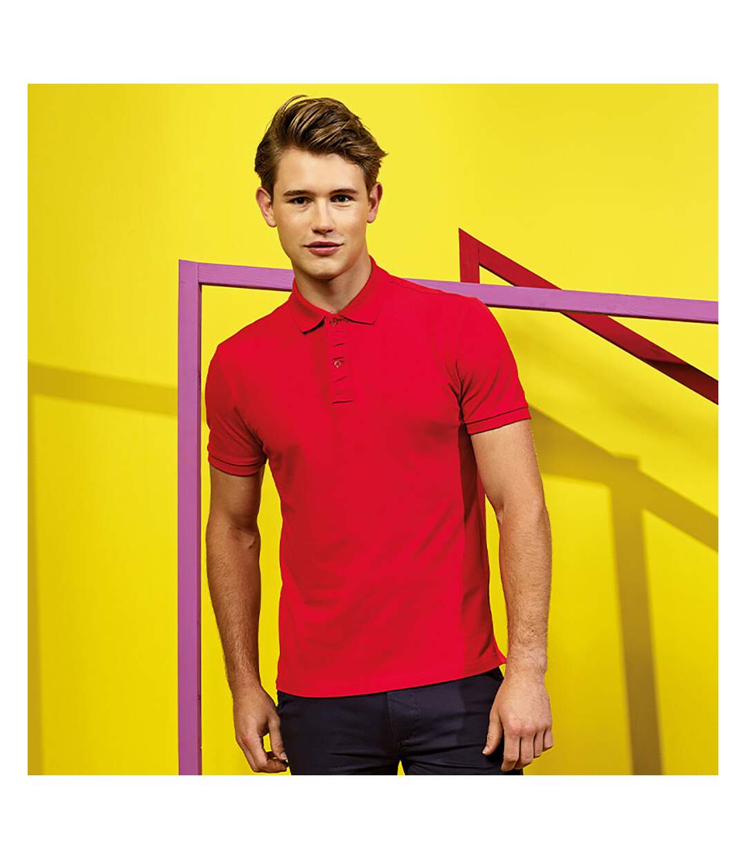 Asquith & Fox - Polo manches courtes INFINITY - Homme (Rouge) - UTRW6642