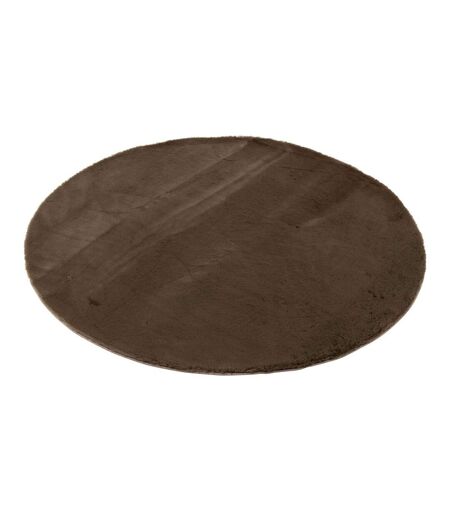 Tapis Rond Uni Cutie 150cm Marron Foncé