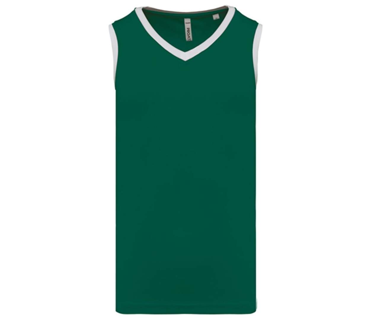 Maillot de basket - Homme - PA4050 - vert foncé et blanc-1