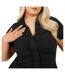Womens/ladies Ruched Plus Mini Shirt Dress Black Brave Soul-4