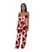 Combinaison Bretelles Fines Motif/style Imprimé Femme Rouge Pastel AX Paris-2