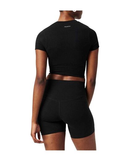 Womens/ladies Brogan Crop Top Black 4th & Reckless