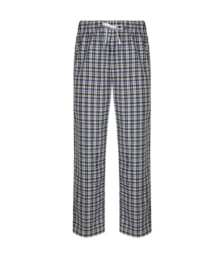 Mens tartan lounge pants white/multi check SF