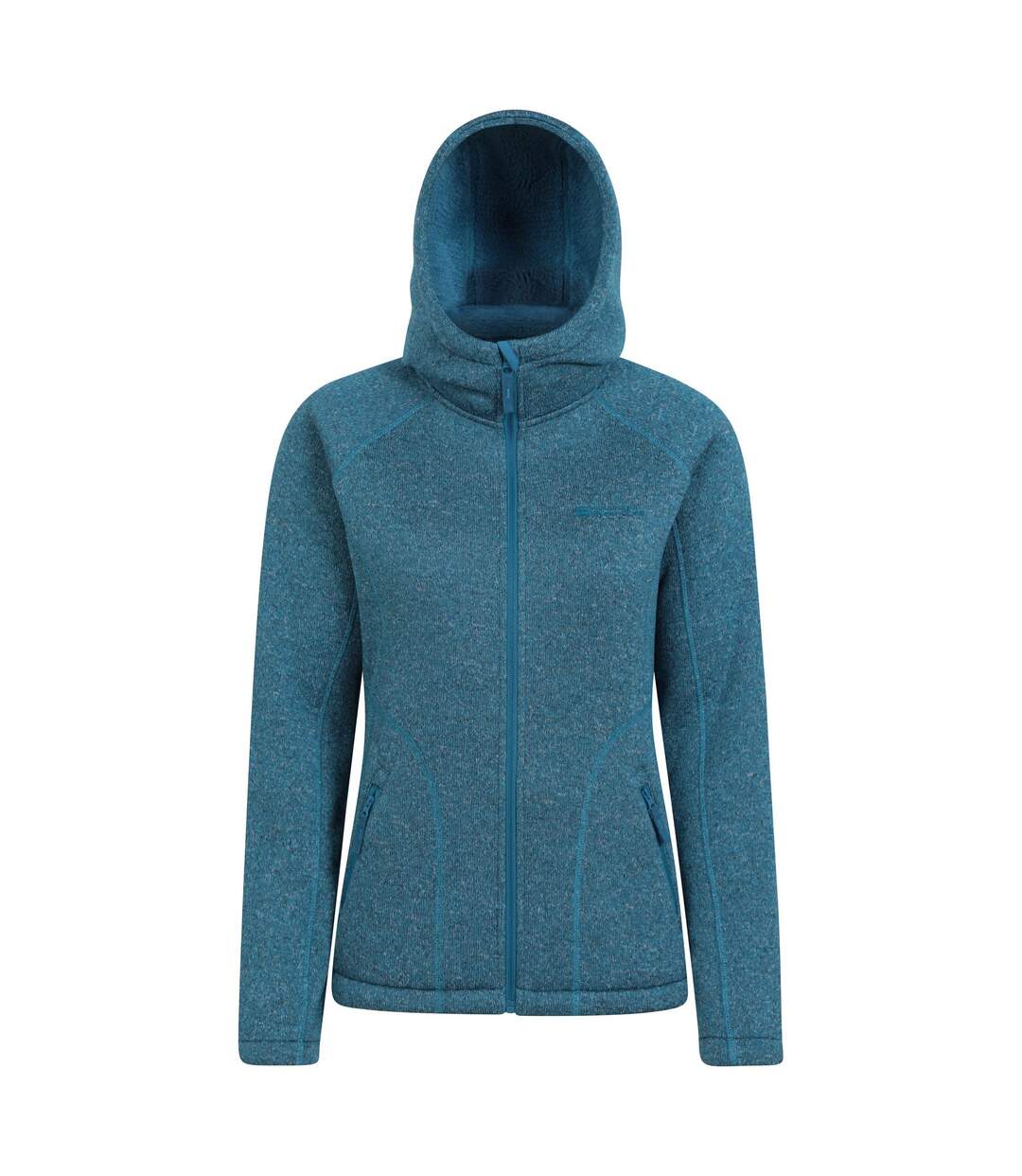 Womens/ladies nevis faux fur lined full zip hoodie teal Mountain Warehouse