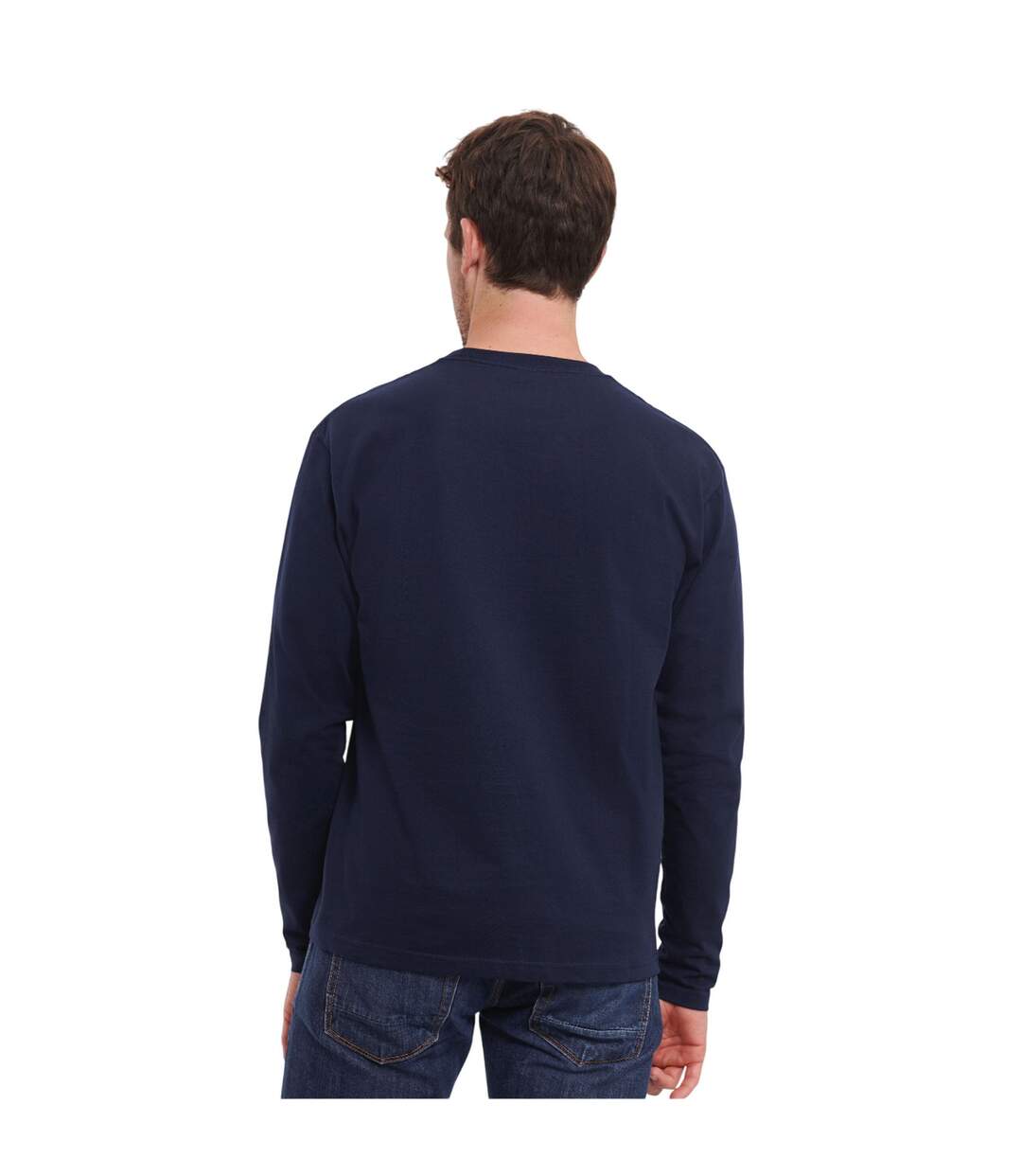 T-shirt Manches Longues Authentic Homme Bleu Marine Français Russell-2