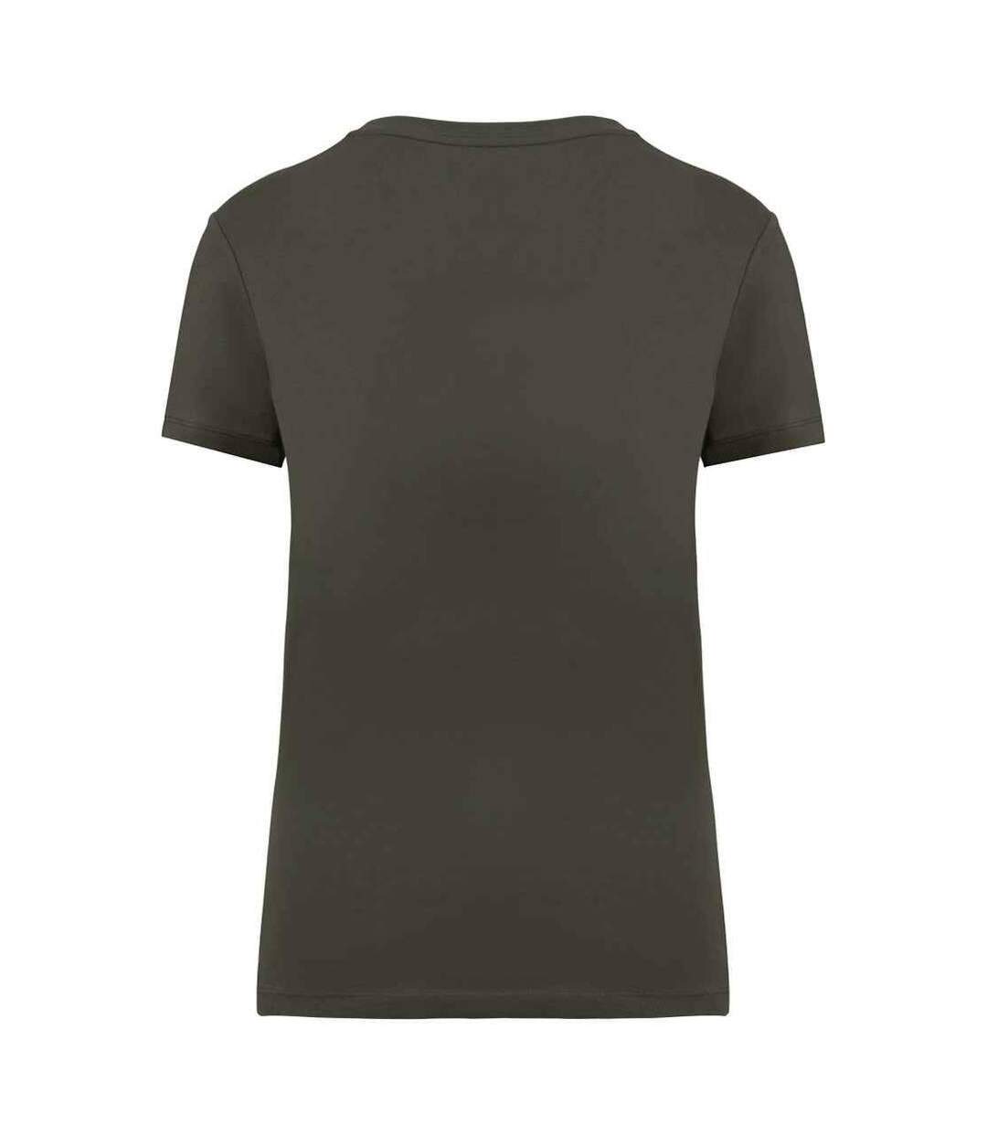 Womens/ladies t-shirt organic khaki Native Spirit-2