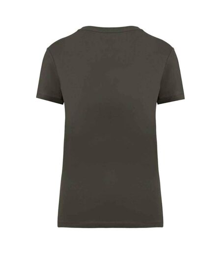 Womens/ladies t-shirt organic khaki Native Spirit