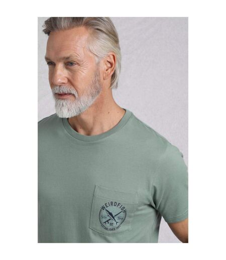 Mens tidal organic short-sleeved t-shirt dusty teal Weird Fish