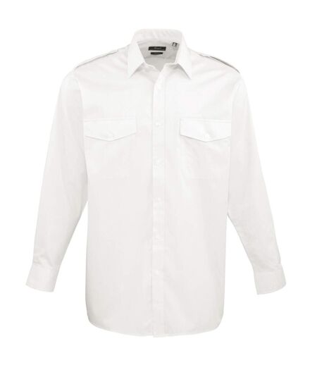 Chemise De Pilote À Manches Longues Homme Blanc Premier