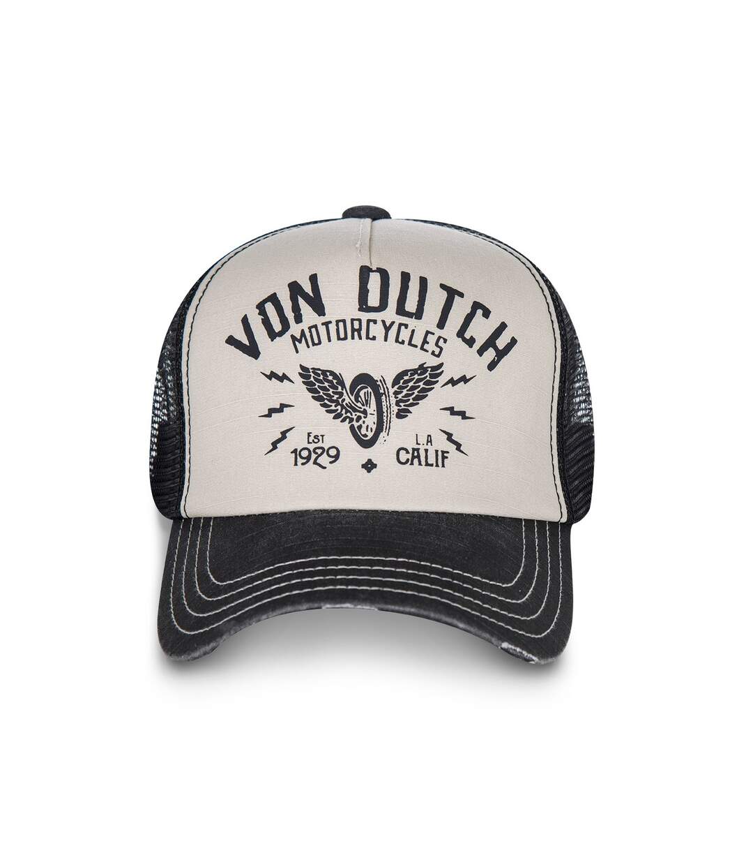 Casquette Trucker Homme Von Dutch Crew Ecru Vondutch-2