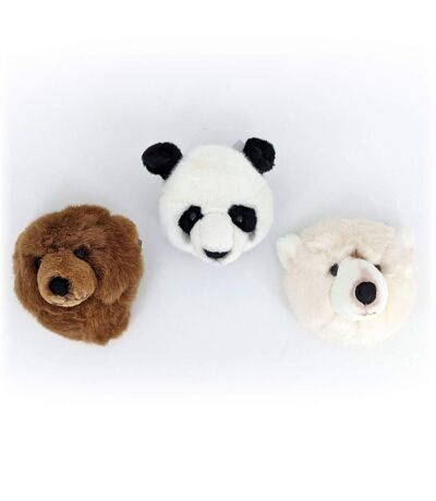 Peluche trophée mini set de 3 petites têtes Ours