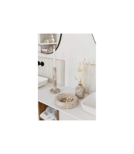 Vase Bouteille Déco Marbre 15cm Beige