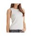 Débardeur blanc grisé femme calvin klein jeans a woven label-1