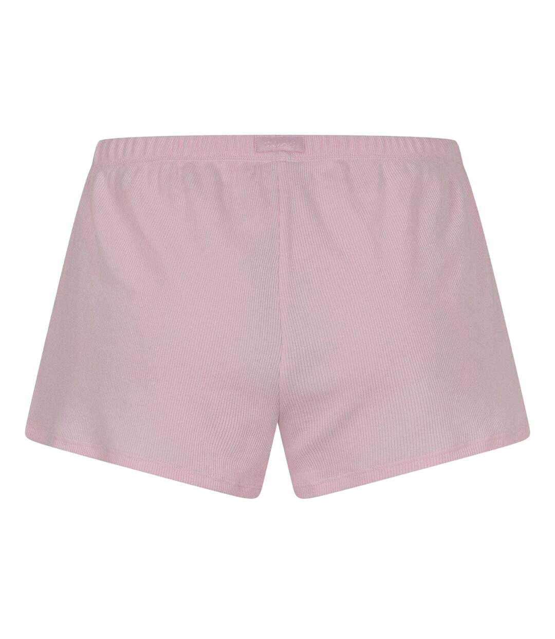Womens/ladies Ribbed Loose Fit Shorts Cherry Blossom Skims-2