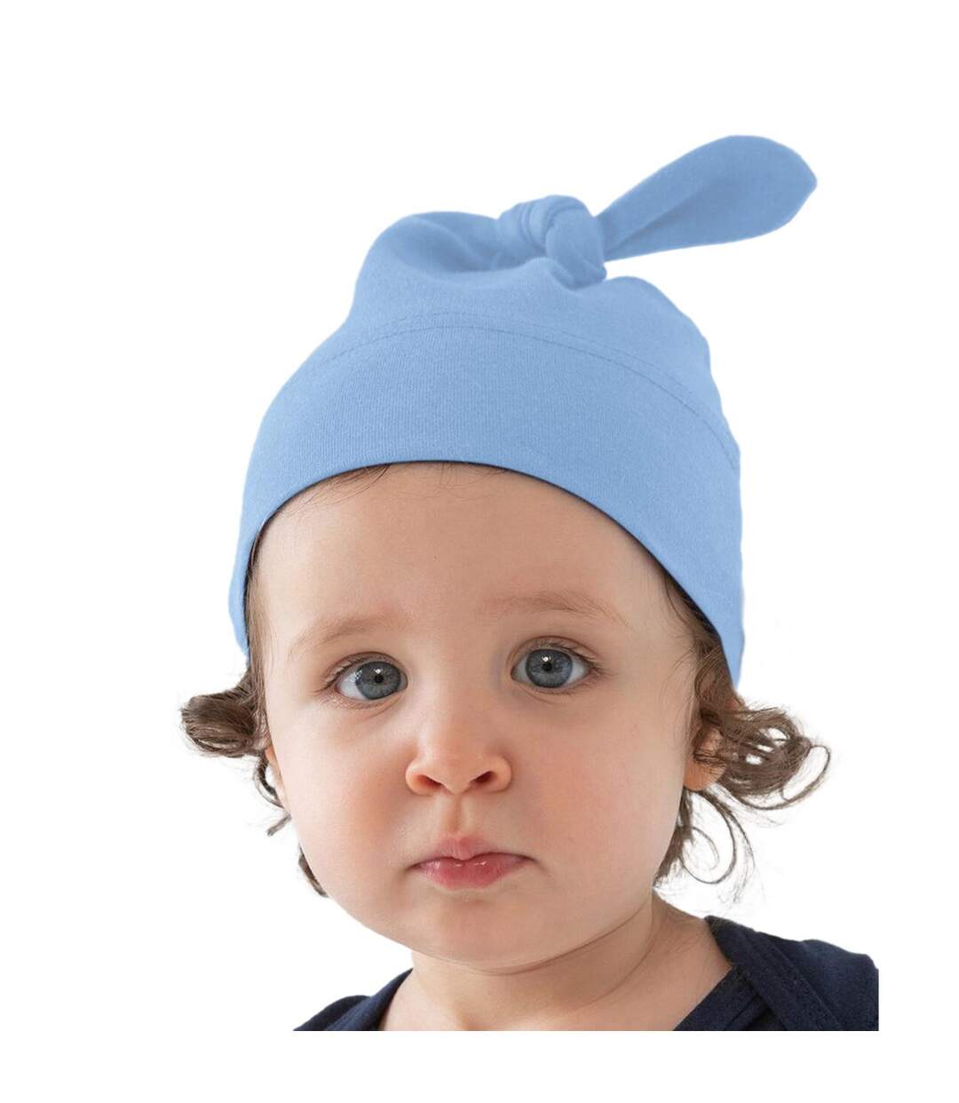 Bonnet à nœud bébé unisexe bleu pâle Babybugz-2