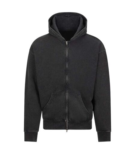 Veste À Capuche Motif/style Rétro Homme Noir Délavé Awdis