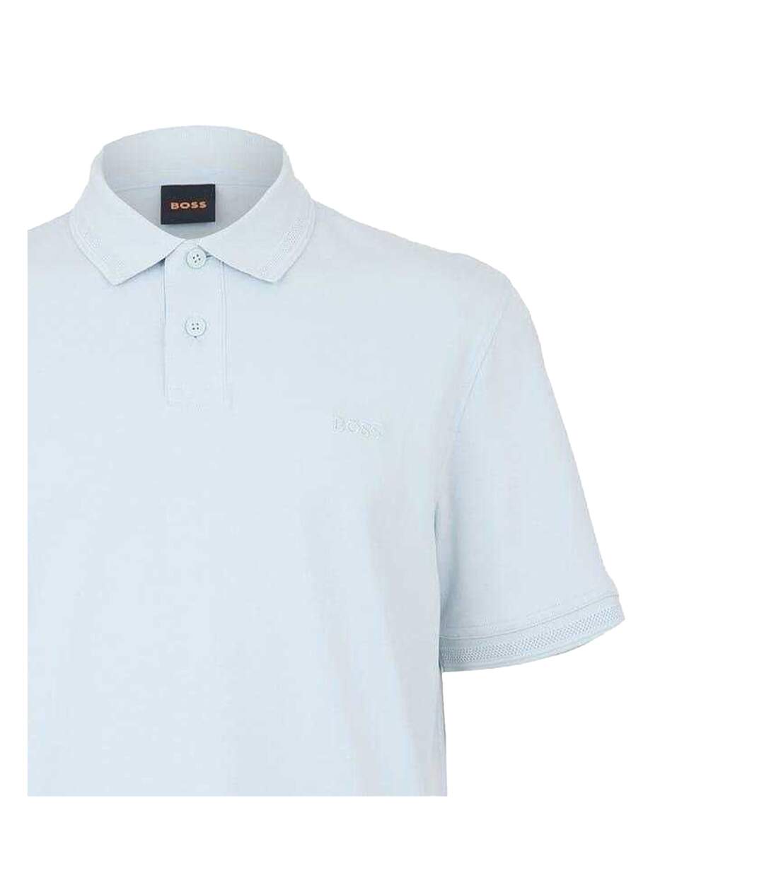 Mens Interlock Short-sleeved Polo Shirt Blue Boss-3