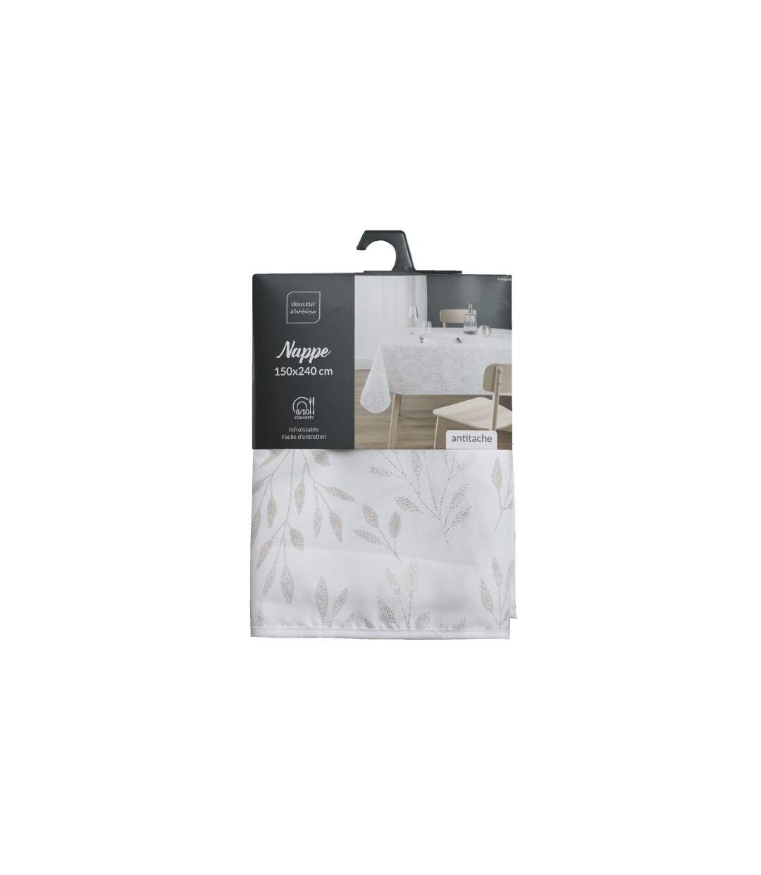 Nappe Antitache Imprimé Lonigold 150x240cm Blanc-4