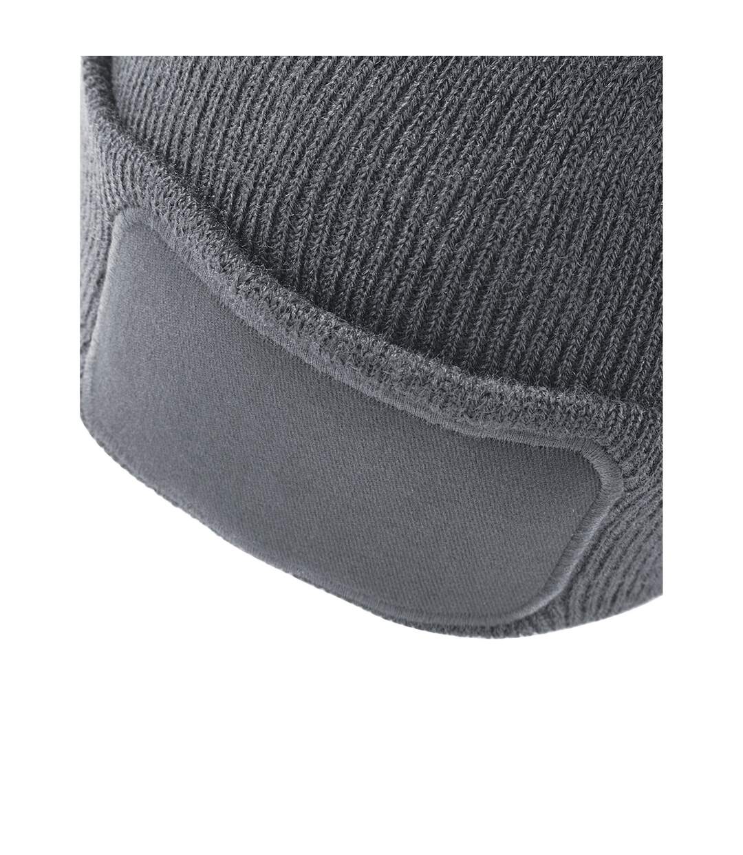Unisex Adult Patch Beanie Graphite Grey Beechfield-2