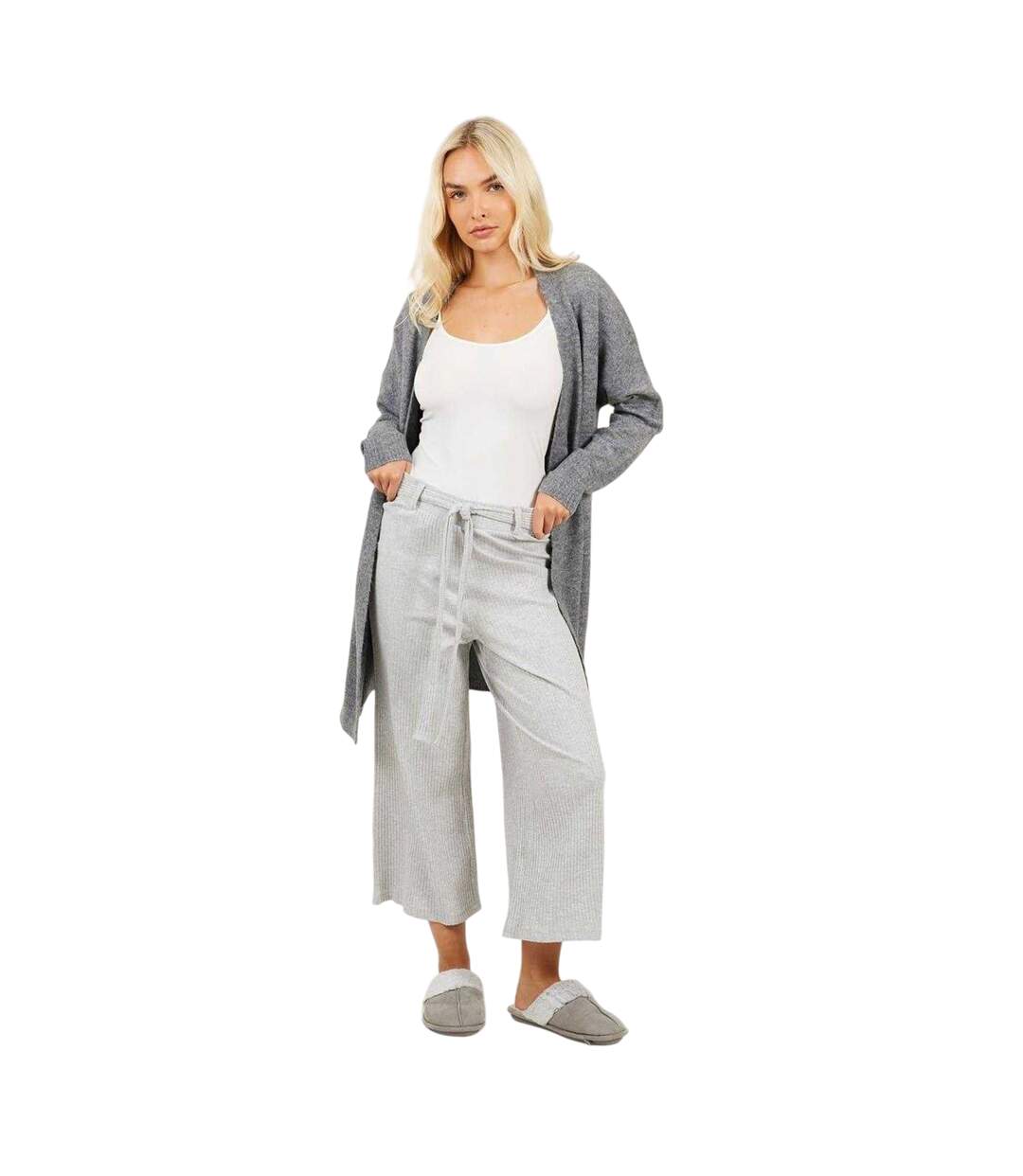 Pantalon Femme Gris Chiné Brave Soul-1