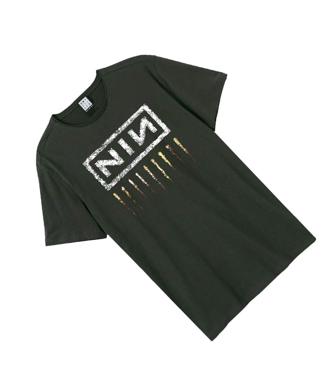 Unisex adult downward spiral nine inch nails logo t-shirt charcoal Amplified-2