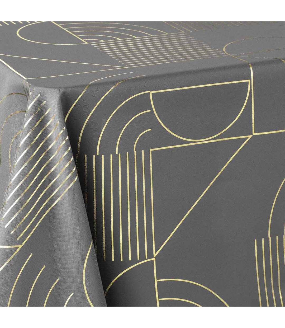 Nappe Imprimée Déco Lineor 150x300cm Anthracite-2