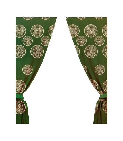 Celtic FC Repeat Logo Curtains (Green/Cream) (72in x 66in) - UTTA8763
