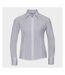 Russell Collection Womens/Ladies Poplin Fitted Long-Sleeved Formal Shirt (White) - UTPC5800