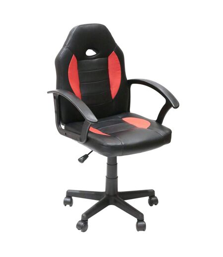 Chaise de bureau gaming Racer Obi - Hauteur réglable - Noir et rouge