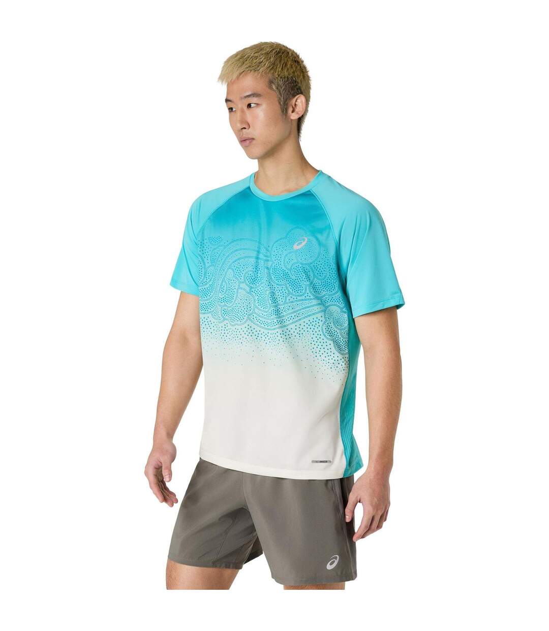 Mens Ibuki Road T-shirt Aqua Asics-1
