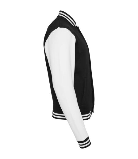Blouson D'université Adulte Noir Blanc Build Your Brand