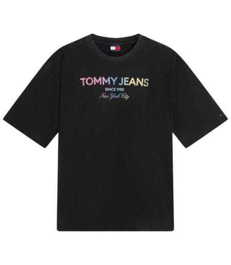 T-shirt Motif/style Logo Dégradé Femme Noir Tommy Jeans