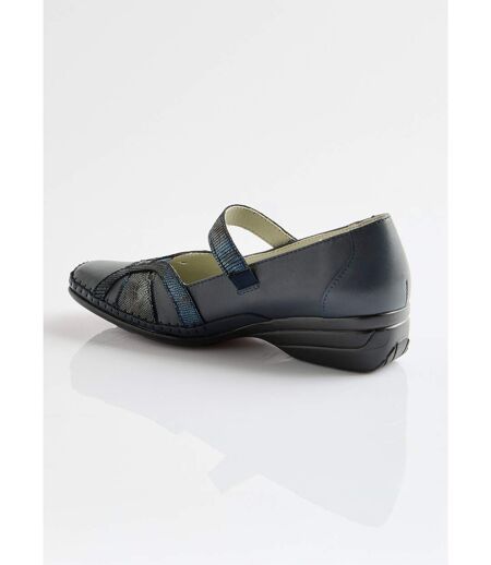 Ballerines largeur confort cuir scratchées