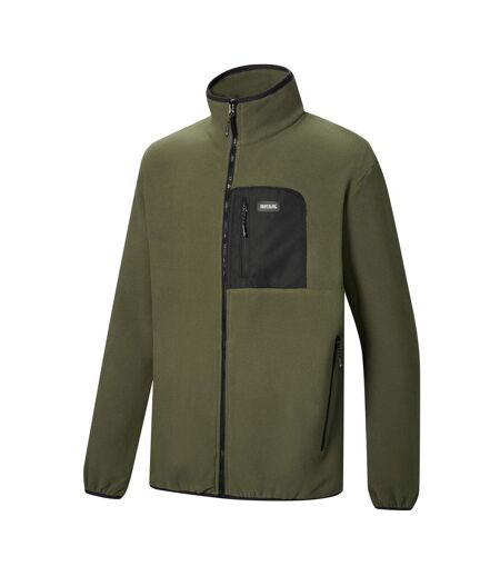 Veste Polaire À Col Montant Motif/style Détail Contrasté Frankie Homme Kaki Foncé Noir Regatta