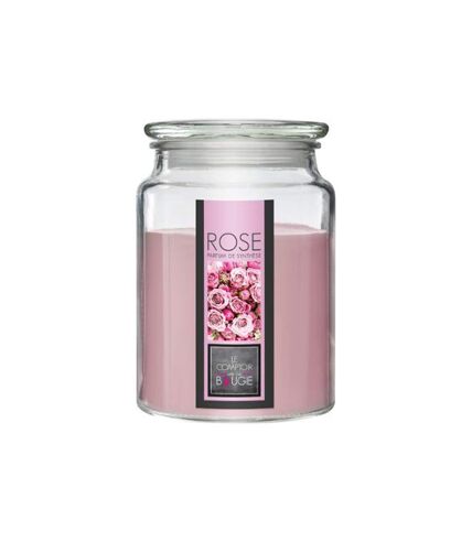 Bougie Parfumée en Verre Couvercle 510g Rose