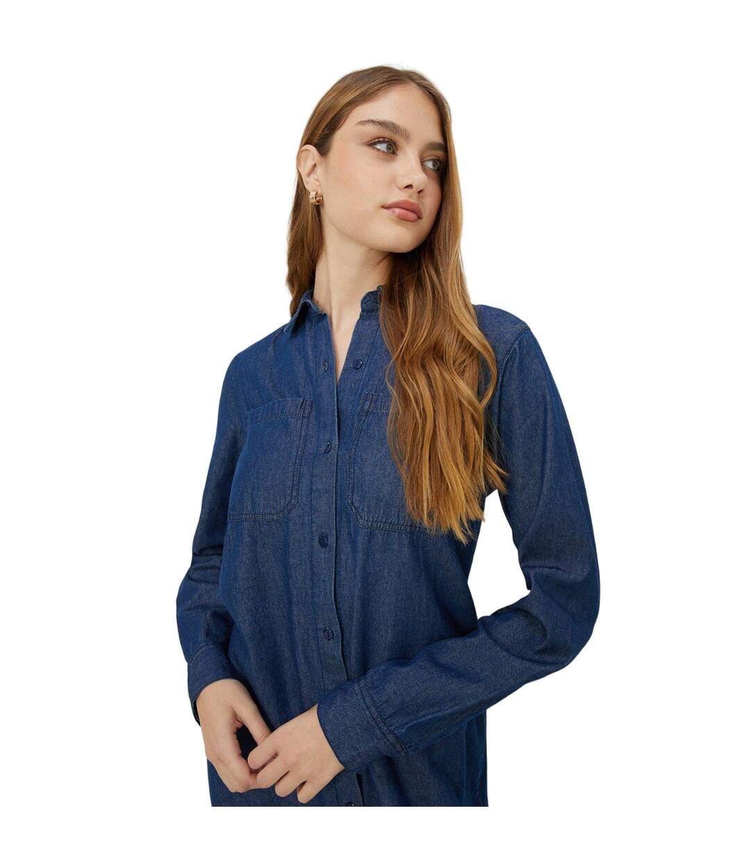 Robe chemisier mi-longue femme indigo délavé Dorothy Perkins