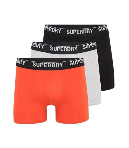 x3 Boxers Rouge/Noir/Gris Homme Superdry M3110342A - S