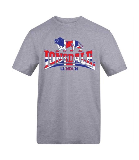 Mens Union Jack T-shirt Grey Lonsdale