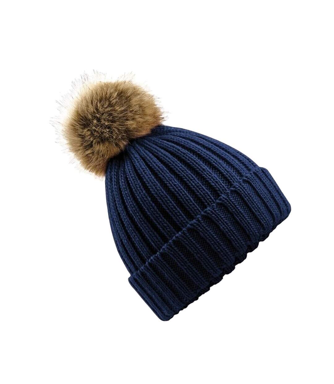 Bonnet D'hiver À Revers Mixte Bleu Marine Beechfield-2