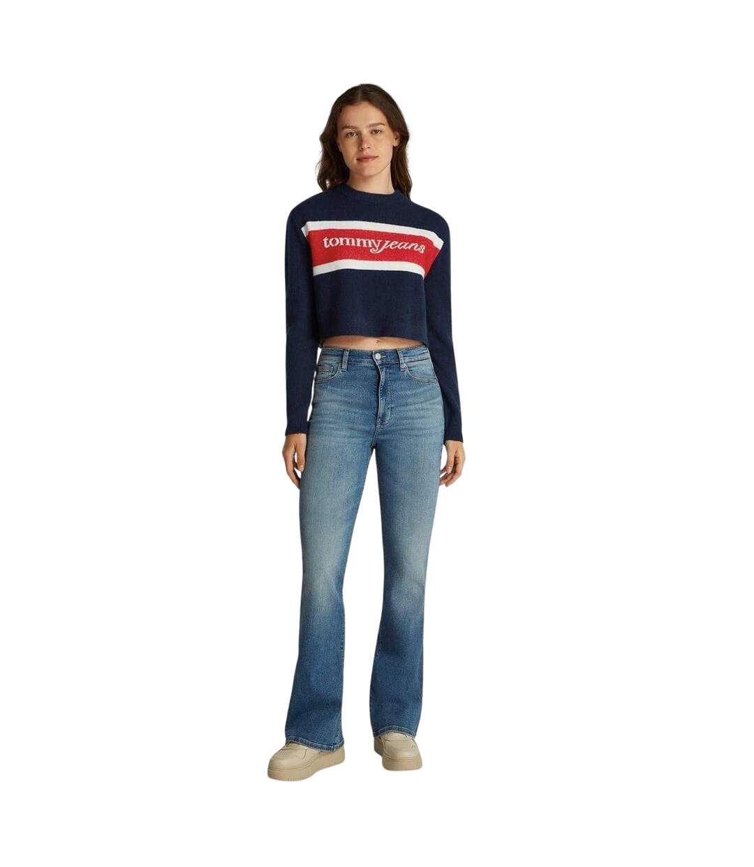 Sweat Motif/style Blocs De Couleurs Femme Bleu Marine Foncé Tommy Jeans-4