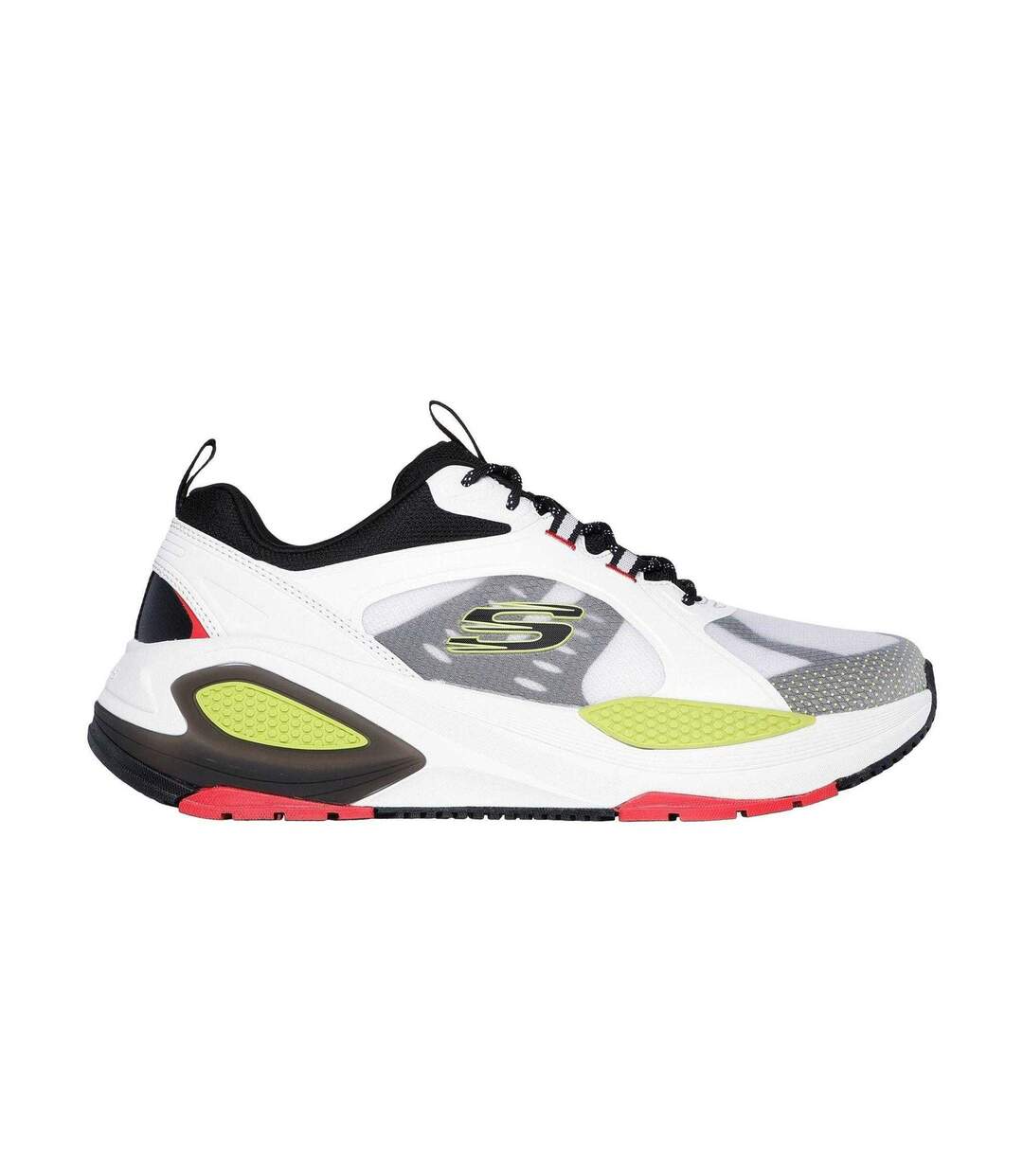 Baskets Motif/style Maille Monochrome Homme Blanc Vert Noir Skechers-3