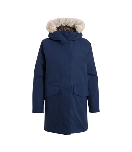 Veste Imperméable À Capuche Avec Bord Duveteux Amovible Sofia Femme Bleu Marine Craghoppers